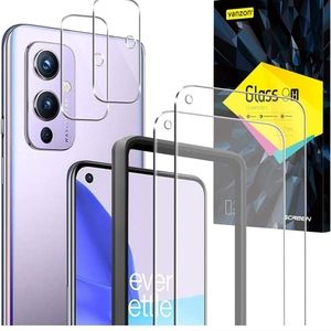 2+2Pcs Vanzon OnePlus 9 Screen Protector, 6.55 inch 2 Pack Tempered Glass Screen